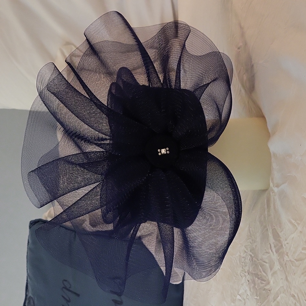 Designed by Sylvia New York St. Louis, navy blue with embellishments,  OS